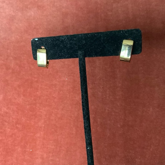 Pavé Box Gold Plated Micro CZ Stone Small Hoop Earrings - Picture 11 of 11